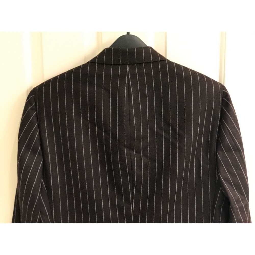 Samuelsohn Brown Stripe Wool Sport Coat Blazer - Picture 4 of 16